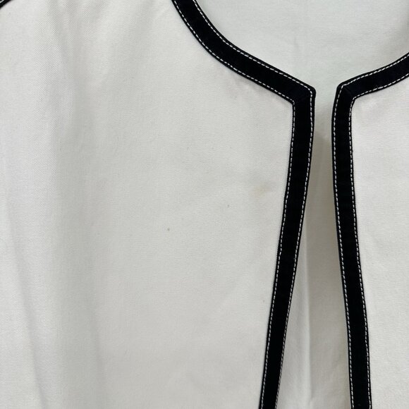 jacket blazer open front pockets 3/4 sleeve black ivory plus 1X - Picture 5 of 10